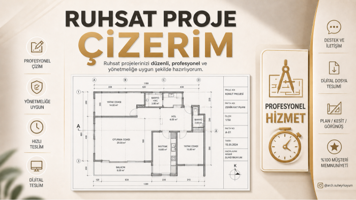 yönetmeliğe uygun ruhsat projesi çizebilirim