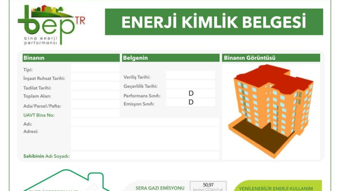 BEP-TR üzerinden enerji kimlik belgesi oluşturabilirim