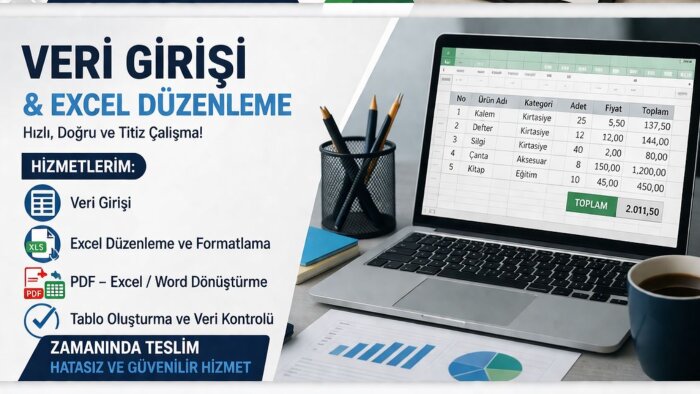 veri girişi ve excel düzenleme yapıyorum