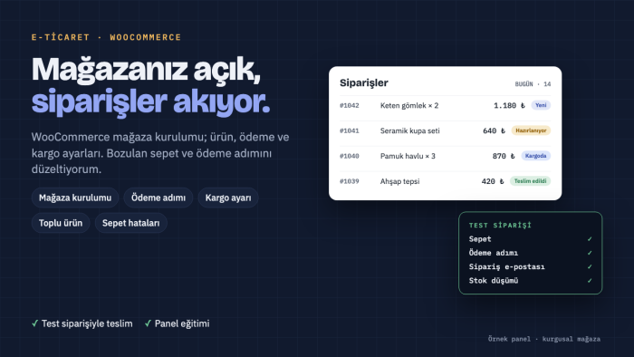 WooCommerce mağazanızı kurar, sorunlarını çözerim
