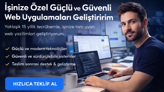 işinizi büyüten özel web yazılımları geliştiririm