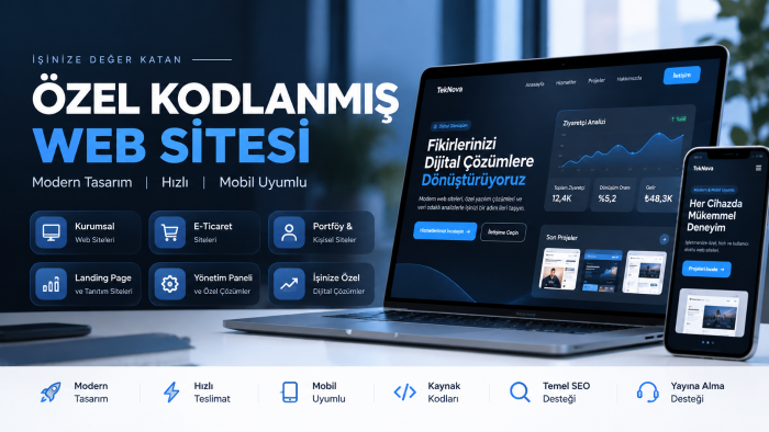 işletmenize özel modern web sitesi geliştiririm