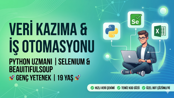 Python ile profesyonel veri kazma ve iş otomasyonu yaparım