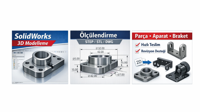 Solidworks ile 3boyutlu parça modeli çizebilirim