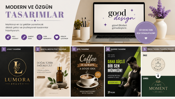 modern ve minimalist logo tasarımı yaparım