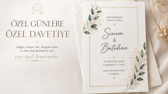 isteklerinize uygun davetiye tasarlayabilirim