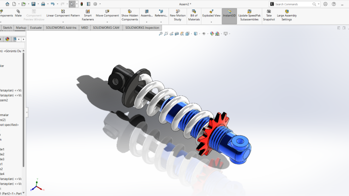 SolidWorks ile dilediğiniz 2D ve 3D tasarımları yapıyorum
