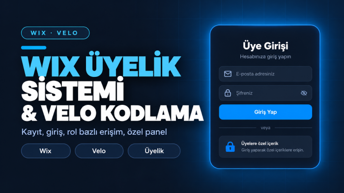 Wix üyelik sistemi ve Velo kodlama yaparım