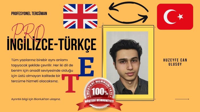 İngilizce çevirilerinizi profesyonelce yaparım