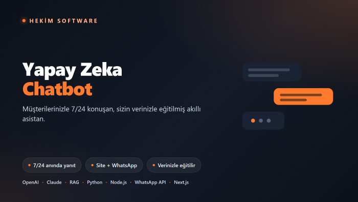 işletmenize yapay zeka chatbotu kurar entegrasyonunu yaparım