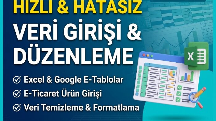 Excel,veri girişi ve E-Tablo verilerinizi hatasız düzenlerim
