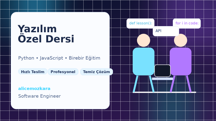 sizin için yazılım dersi verebilirim
