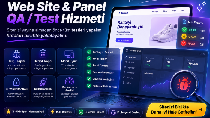 web sitesi ve mobil uygulamalarınızı test ederim