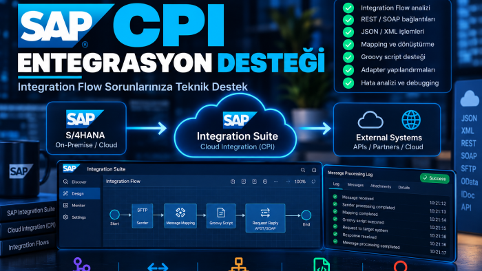SAP CPI entegrasyonlarınıza destek olabilirim