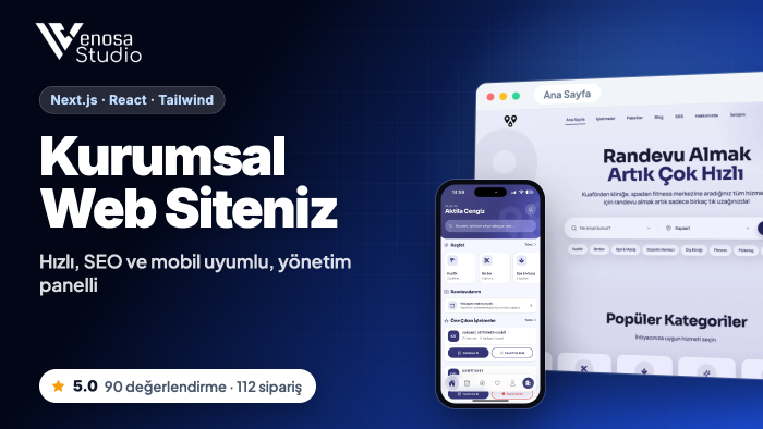 Next.js ile hızlı ve SEO uyumlu kurumsal web sitesi yaparım