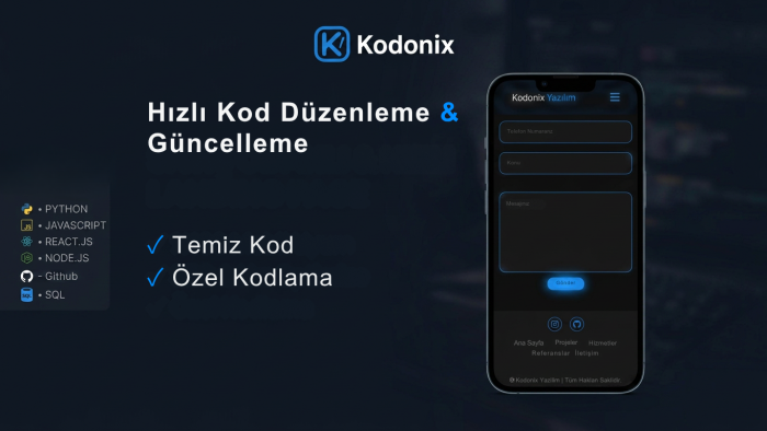 güncellenmesi veya yarıda kalan gereken sitenizi düzenlerim