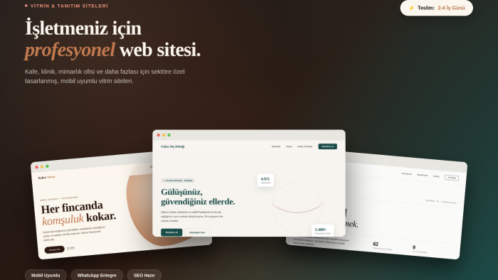 işletmeniz için profesyonel web siteleri oluşturabilirim