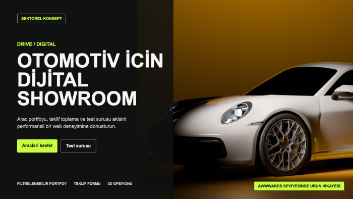otomotiv markanıza premium web sitesi hazırlayabilirim