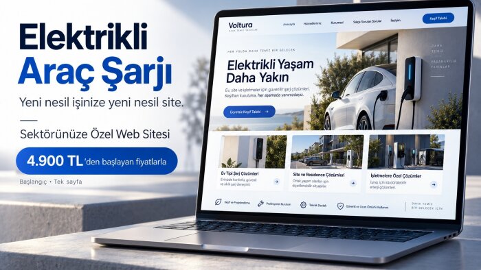 elektrikli araç şarj firmalarına web sitesi tasarlarım