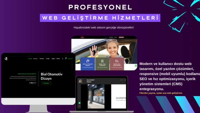  profesyonel web tasarımı geliştirme hizmetleri sunuyorum