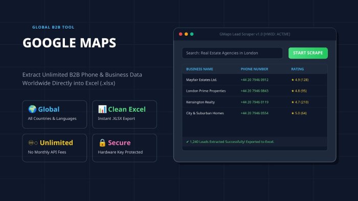 dünya geneli google maps b2b müşteri bulma yazılımı sağlarım