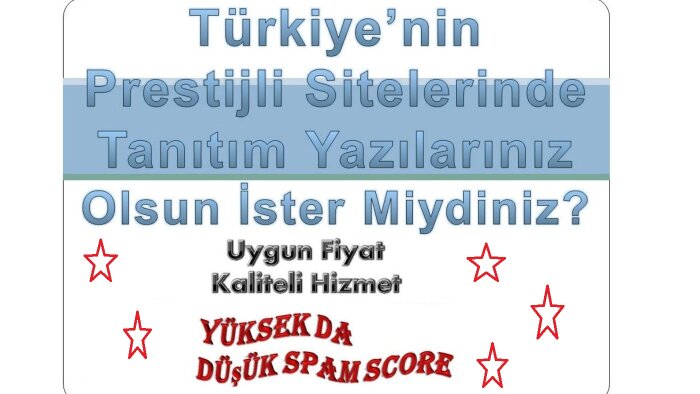 Türkiye'nin önemli sitelerinde tanıtım yazınızı yayınlarım