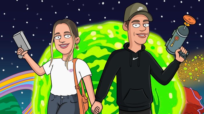 sizi ve sevdiklerinizi Rick and Morty tarzında çizebilirim