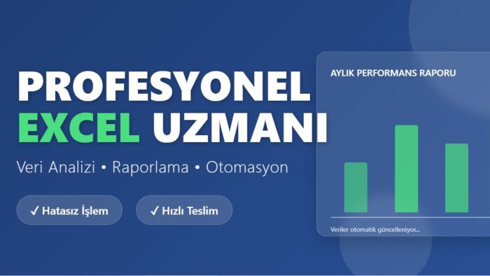 her seviyedeki excel işlerinizi profesyonelce yaparım