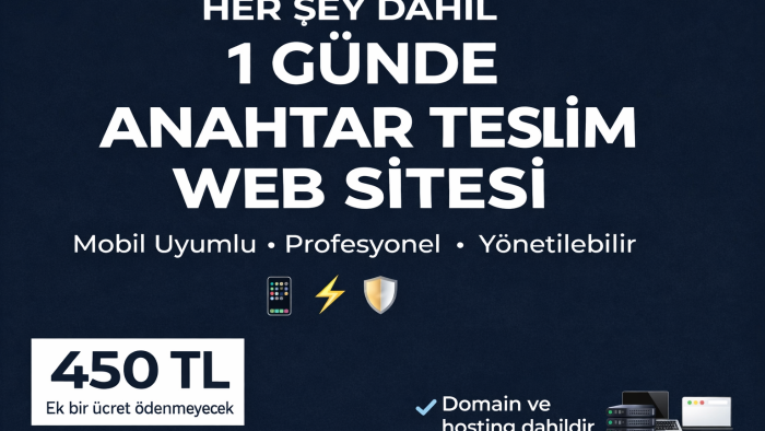 bir günde anahtar teslim web sitesi yaparım