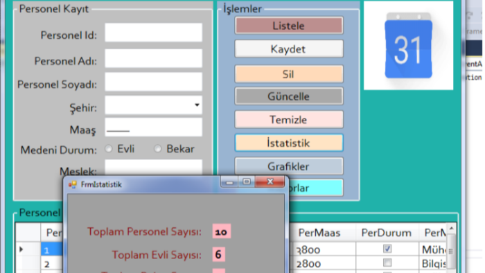 C# ile mssql veri tabanı ile masaüstü uygulamaları geliştirm
