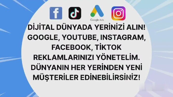 tüm dijital sosyal medya ve Google reklamlarınızı  yönetirim