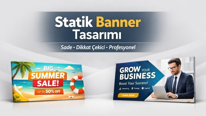 sosyal medya için sade ve etkili banner tasarlarım