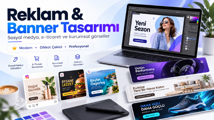 e-ticaret siteniz için modern reklam bannerları tasarlarım
