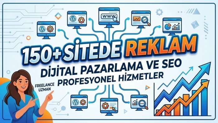 150 farklı sitede tanıtım yazısı ve banner reklam yayınlarım