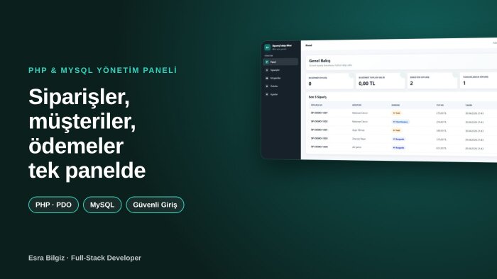 işletmenize özel php ve mysql yönetim paneli kodlarım