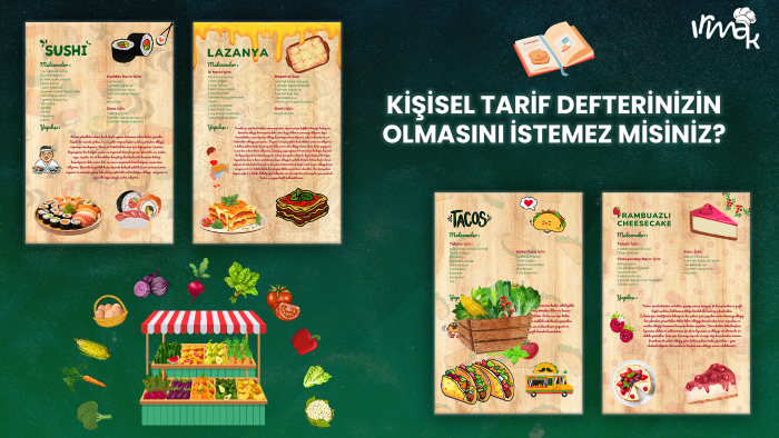 tarif defterlerinizi tasarlayabilirim