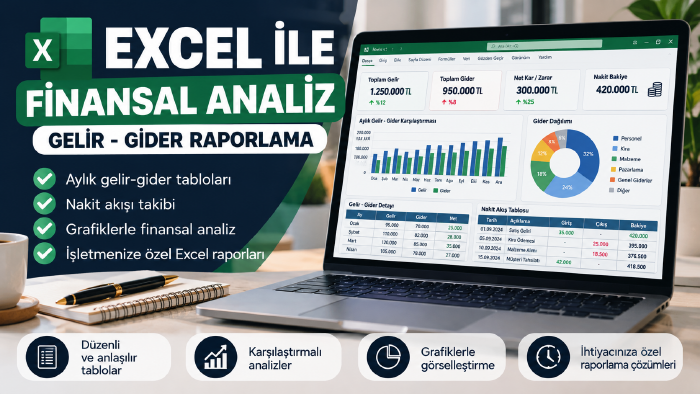 Excel'de finansal analiz ve gelir gider raporu hazırlarım