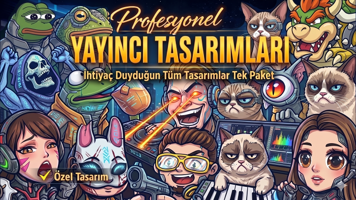 Twitch ve Kick için özgün yayıncı tasarımı yaparım