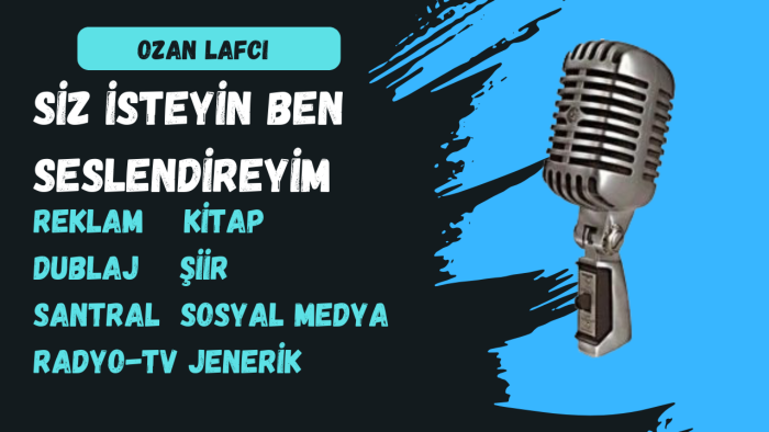seslendirme alanında hizmet sunuyorum