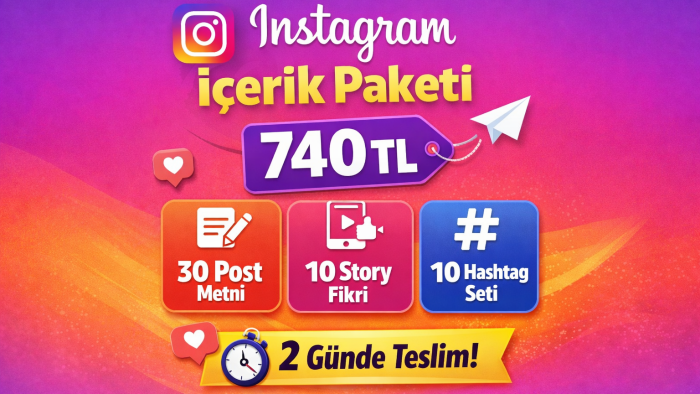 Instagram hesabınız için 30günlük içerik paketi hazırlıyorum