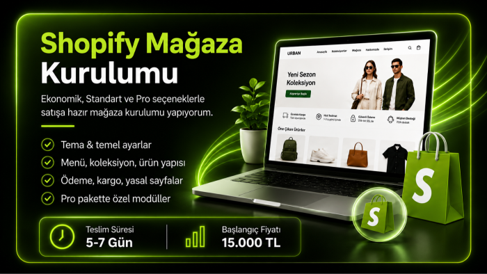 anahtar teslim profesyonel Shopify mağaza kurulumu yaparım