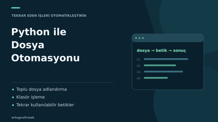 yerel dosya işleriniz için küçük bir Python betiği yazarım