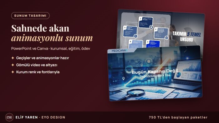 animasyonlu PowerPoint ve Canva sunum tasarımı yaparım