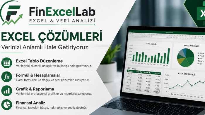 Excel tablolarınızı düzenler ve raporlar hazırlarım