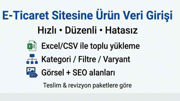 e-ticaret sitenize hızlı ve hatasız ürün veri girişi yaparım