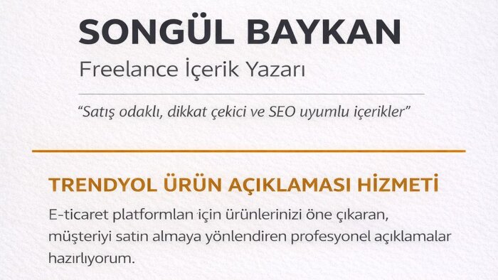 e-ticaret siteleri için satış odaklı ürün açıklaması yaparım