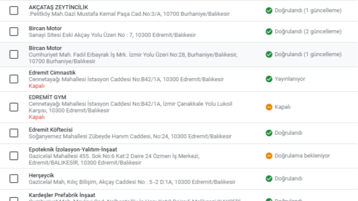 Google harita kaydınızı yaparım