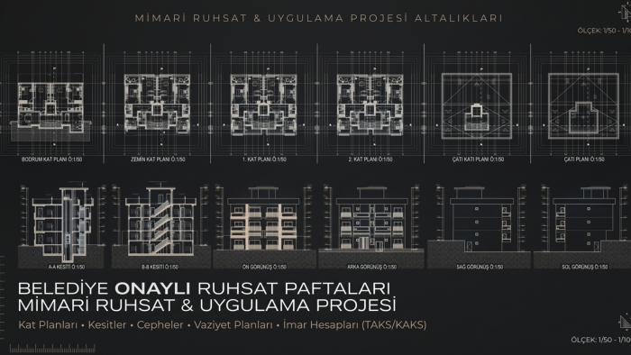 mevzuata uygun mimari ruhsat & uygulama projesi çizerim