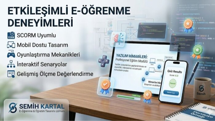 etkileşimli e-öğrenme içeriği hazırlarım