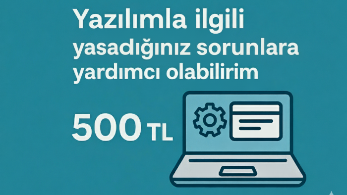 yazılımla ilgili yaşadığınız sorunlara yardımcı olabilirim